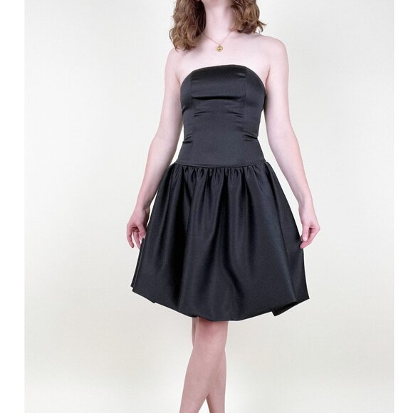 Vintage Bubble Skirt Drop Waist Mini Midi Dress Wedding Guest Whimsigoth Y2K 90s - Picture 1 of 7